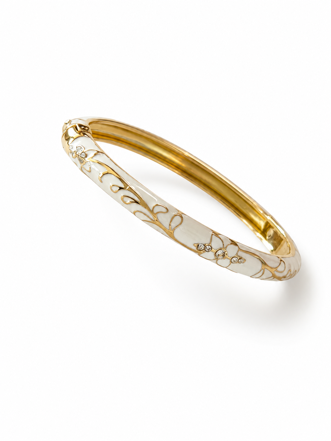 White luxury crystal stack bangles